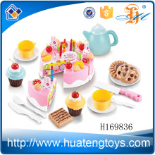 H169836 Neues Produkt Shantou Vorschule Hight Tee Set DIY Kunststoff Kuchen Spielzeug für Kinder